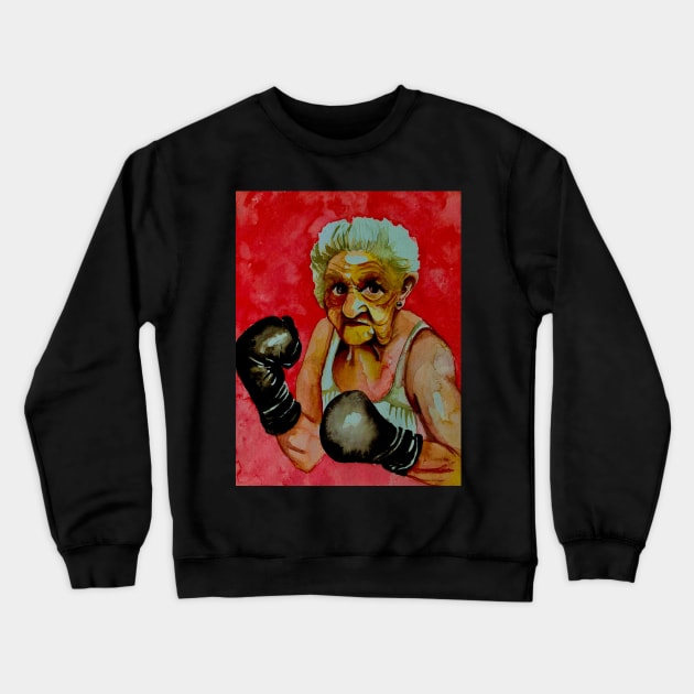 The lady boxer Crewneck Sweatshirt by The artist of light in the darkness 